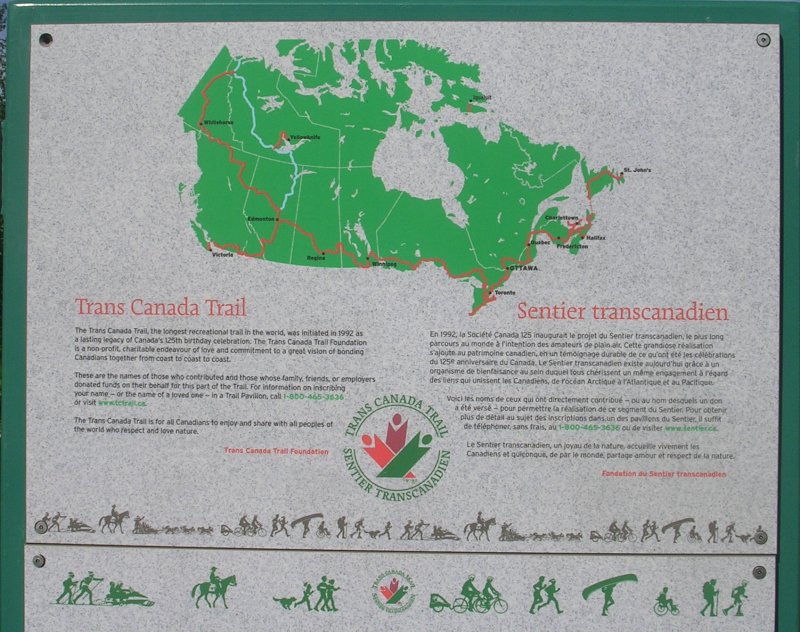 Trans Canada Trail Sign.